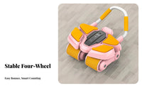 Ab Wheel, Four-Wheel Automatic Recoil, Smart Counting, Ergonomic, Multi-Mode Fitness, Men's