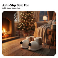 Cartoon Dog Plush Winter Boots, Comfortable Non-Slip House Slippers, Unisex Couple Shoes