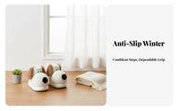 Cartoon Dog Plush Winter Boots, Comfortable Non-Slip House Slippers, Unisex Couple Shoes