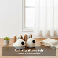 Cartoon Dog Plush Winter Boots, Comfortable Non-Slip House Slippers, Unisex Couple Shoes