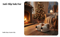 Cartoon Dog Plush Winter Boots, Comfortable Non-Slip House Slippers, Unisex Couple Shoes