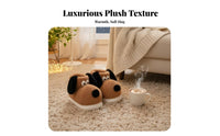 Cartoon Dog Plush Winter Boots, Comfortable Non-Slip House Slippers, Unisex Couple Shoes