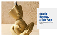Backflow Incense Burner, Hug Woman Ceramic Sculpture, Creative Gift Set, Arabic Home Accent