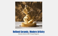 Backflow Incense Burner, Hug Woman Ceramic Sculpture, Creative Gift Set, Arabic Home Accent