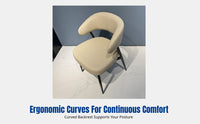 Italian Designer Dining Chair, Modern Minimalist Upholstered, Leather, Metal Frame, Restaurant, Reception, Lounge