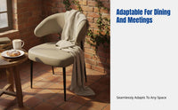 Italian Designer Dining Chair, Modern Minimalist Upholstered, Leather, Metal Frame, Restaurant, Reception, Lounge