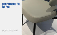Italian Designer Dining Chair, Modern Minimalist Upholstered, Leather, Metal Frame, Restaurant, Reception, Lounge