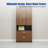 Wooden Filing Cabinet, Storage Shelf, Office Storage Cabinet, Floor Standing Shelving Unit, Modern Minimalist Board Furniture