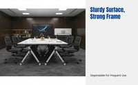 Mobile Adjustable Training Table, Folding Conference Desk, Modern Minimalist Office Table