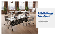 Mobile Adjustable Training Table, Folding Conference Desk, Modern Minimalist Office Table