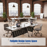 Mobile Adjustable Training Table, Folding Conference Desk, Modern Minimalist Office Table
