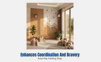 Indoor Climbing Wall for Kids, Wooden Tactile Training, Kindergarten Gym Panel