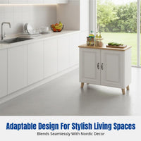 Kitchen Floor Storage Cabinet, Multitier Rack, Food Prep Table, Thickened Board, Modern Design