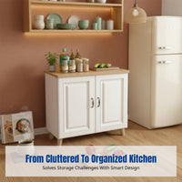 Kitchen Floor Storage Cabinet, Multitier Rack, Food Prep Table, Thickened Board, Modern Design