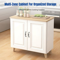 Kitchen Floor Storage Cabinet, Multitier Rack, Food Prep Table, Thickened Board, Modern Design