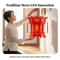 Chinese design Lantern, Antique Hexagonal grand light, light-emitting diode Rotating Colorful Light, New Year Balcony Decoration