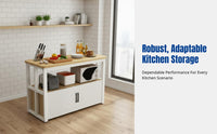 Kitchen Floor Standing Storage Rack, Multitier Organizer Cabinet, Cutting Table, Multi-Functional Counter for Home, Rental, Commercial Use