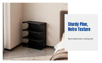 Vintage Solid Pine Storage Shelf, Floor Standing Shelving Unit, Minimalist Multi-Purpose Living Room Rack, Tea Table Combo