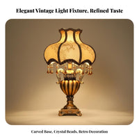 European design Table light fixture, Vintage Luxury Bedside Cabinet Light, Romantic Bedroom Atmosphere Lighting