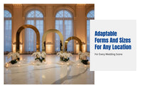 Stainless Steel Wedding Backdrop Stand Silver Pillar Arch, Outdoor Stage Decoration