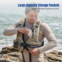 Fishing Life Jacket, Portable High Buoyancy Vest, Outdoor Adult Fishing Gear, Breathable Mesh, Multi-Pocket, Reflective Straps