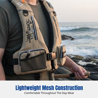 Fishing Life Jacket, Portable High Buoyancy Vest, Outdoor Adult Fishing Gear, Breathable Mesh, Multi-Pocket, Reflective Straps