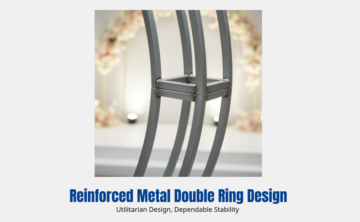 Wedding Arch Frame, Semi-Circular Iron Backdrop, Modern Curved Ceremony Frame, Customizable Size, Alabaster or Black