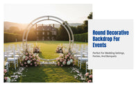 Wedding Arch Frame, Semi-Circular Iron Backdrop, Modern Curved Ceremony Frame, Customizable Size, Alabaster or Black