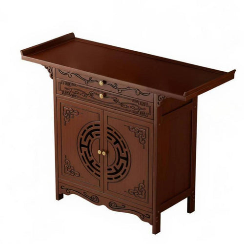Shrine Console Table, Hardwood Altar, Chinese Meditation Entryway Table for Home, Living Room, Cabinet