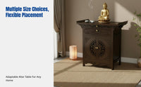 Shrine Console Table, Hardwood Altar, Chinese Meditation Entryway Table for Home, Living Room, Cabinet
