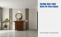 Shrine Console Table, Hardwood Altar, Chinese Meditation Entryway Table for Home, Living Room, Cabinet