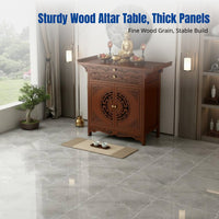 Shrine Console Table, Hardwood Altar, Chinese Meditation Entryway Table for Home, Living Room, Cabinet