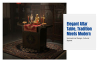 Shrine Console Table, Hardwood Altar, Chinese Meditation Entryway Table for Home, Living Room, Cabinet