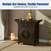 Shrine Console Table, Hardwood Altar, Chinese Meditation Entryway Table for Home, Living Room, Cabinet