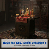 Shrine Console Table, Hardwood Altar, Chinese Meditation Entryway Table for Home, Living Room, Cabinet