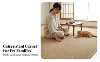Polyester Sisal-Look Carpet, Entryway Rug, Japanese design, Living Room, Bedroom, Large Size, Anti-Slip