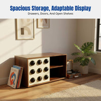 Mid-Century TV Stand, Vintage Adjustable Storage Cabinet, Small Space Organizer