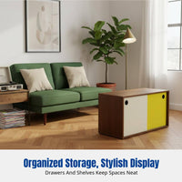 Mid-Century TV Stand, Vintage Adjustable Storage Cabinet, Small Space Organizer