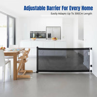 Kids Gate, Retractable Pet Barrier, Adjustable Stair Guard, Home Security Fence, 86cm High, Flexible Length