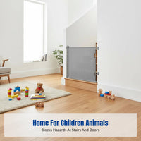 Kids Gate, Retractable Pet Barrier, Adjustable Stair Guard, Home Security Fence, 86cm High, Flexible Length