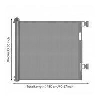 Kids Gate, Retractable Pet Barrier, Adjustable Stair Guard, Home Security Fence, 86cm High, Flexible Length