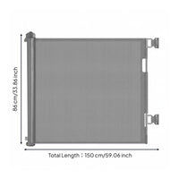 Kids Gate, Retractable Pet Barrier, Adjustable Stair Guard, Home Security Fence, 86cm High, Flexible Length