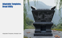 Stone Offering Table, Incense Burner, Hand-Carved Altar for Temple, Memorial