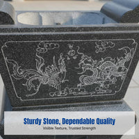 Stone Offering Table, Incense Burner, Hand-Carved Altar for Temple, Memorial