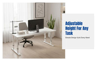 Adjustable Computer Desk, Height Adjustable Workstation, Dual Display Table for Bedroom, Streaming, Office