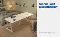 Adjustable Computer Desk, Height Adjustable Workstation, Dual Display Table for Bedroom, Streaming, Office
