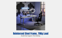 Adjustable Computer Desk, Height Adjustable Workstation, Dual Display Table for Bedroom, Streaming, Office