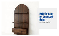 vintageera Wooden Magazine Rack, Floor Standing Multi-Tier Display Shelf, Wall-Leaning Storage Organizer