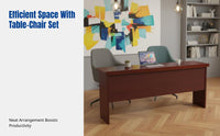 Conference Table, Sturdy Wood Veneer Rectangular Desk, Modern Training Table, Office Meeting Room Furniture