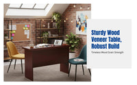 Conference Table, Sturdy Wood Veneer Rectangular Desk, Modern Training Table, Office Meeting Room Furniture